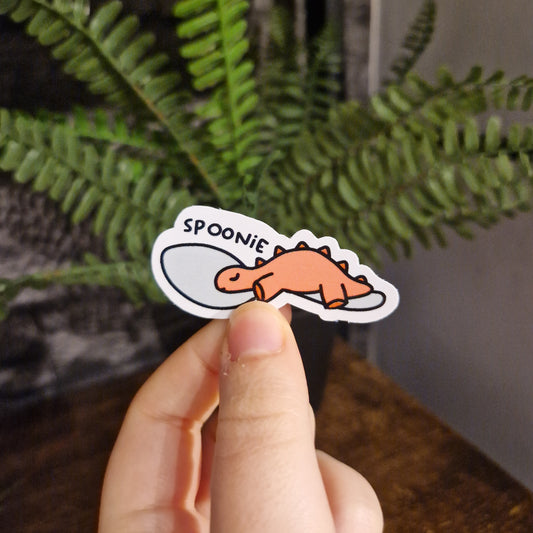 Spoonie Stegosaurus Waterproof Glossy Sticker