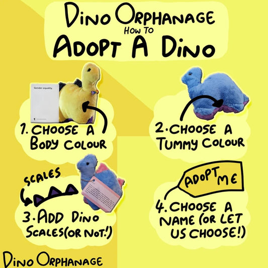 Adopt a Custom Dino Plushie- Personalised colours, design, name, and story!